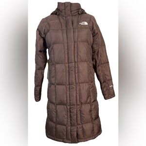 The North Face Metropolis Parka Brown 600 Fill Goose Down Long Hooded Coat Sz S